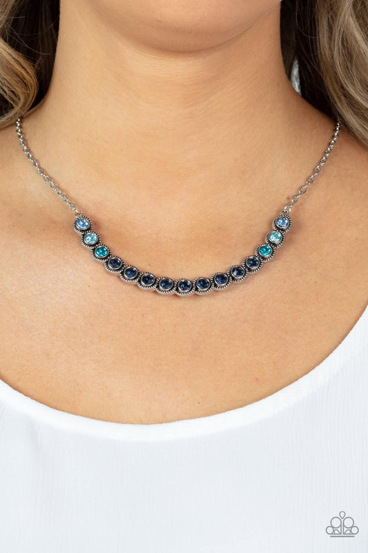 Throwing SHADES Blue statement necklace, alternate view