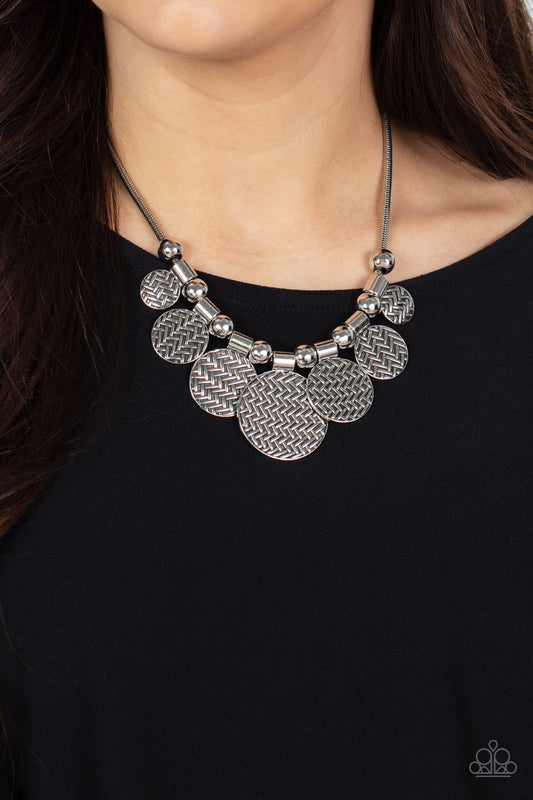 Indigenously Urban Silver statement necklace, alternate view