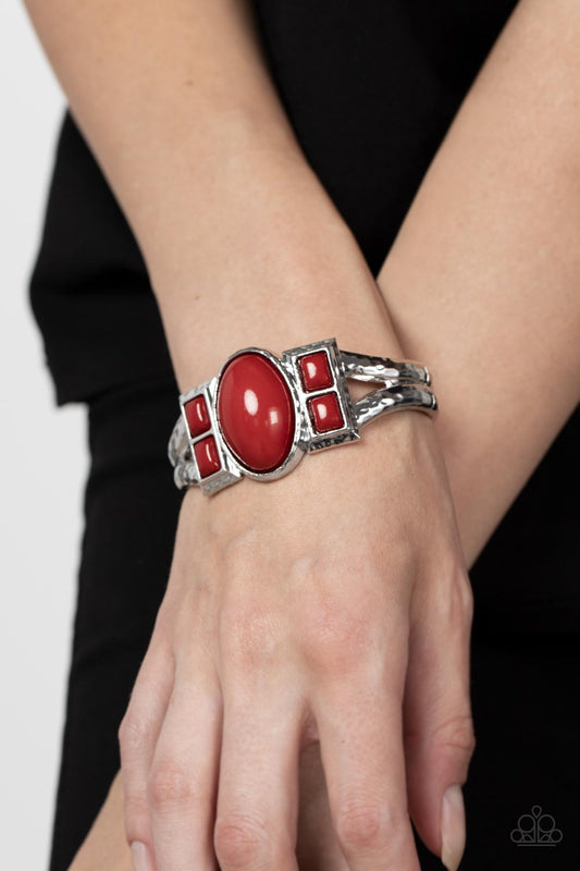 A Touch of Tiki Red bangle bracelet, alternate view