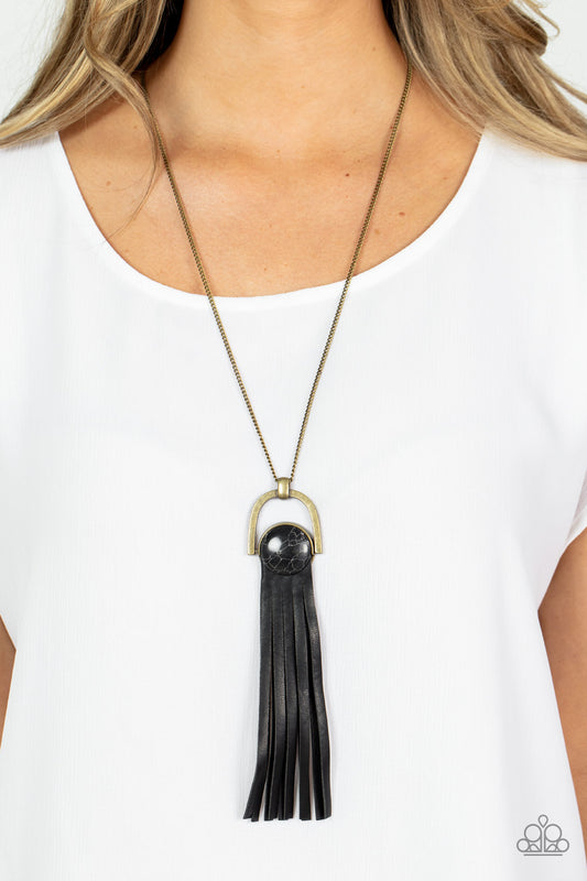 Winslow Wanderer Brass pendant necklace, alternate view