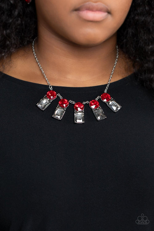 Celestial Royal Red statement necklace, alternate view