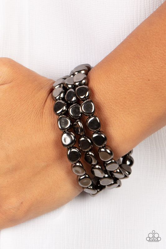 HAUTE Stone Black stretch bracelet, alternate view