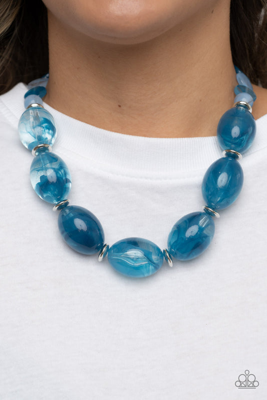Belle of the Beach Blue statement necklace, alternate view