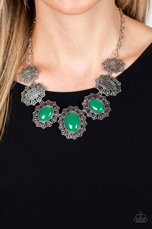 Forever and EVERGLADE Green statement necklace, alternate view