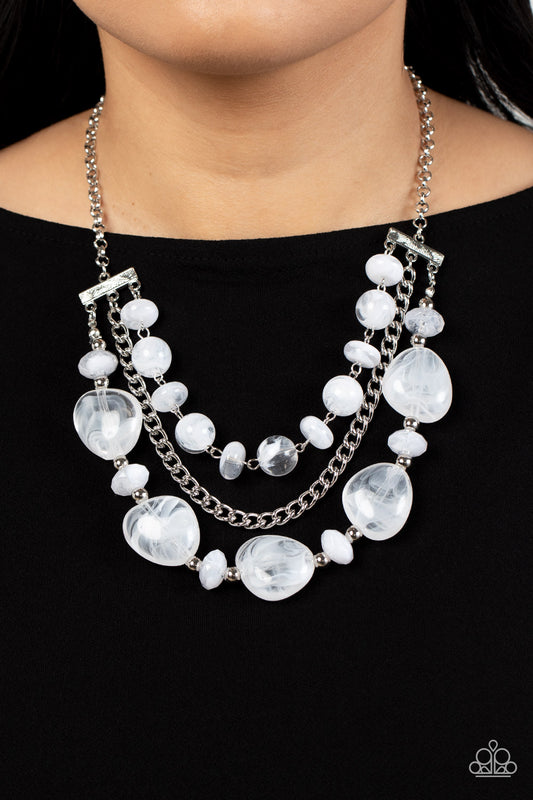 Oceanside Service White statement necklace, alternate view