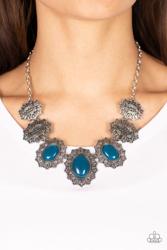 Forever and EVERGLADE Blue statement necklace, alternate view
