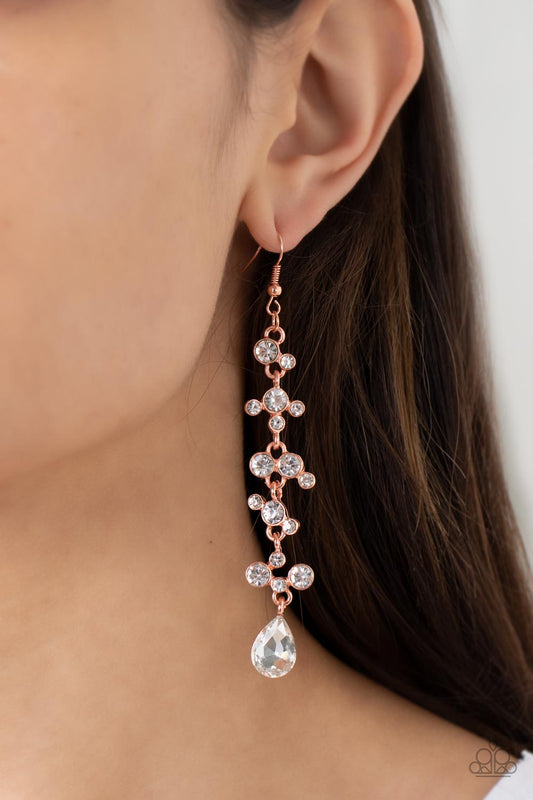 Wedding Day Dazzle Copper dangle earrings, alternate view