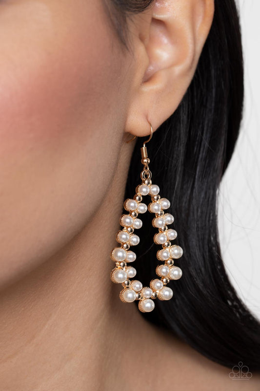 Absolutely Ageless Gold dangle earrings, alternate view