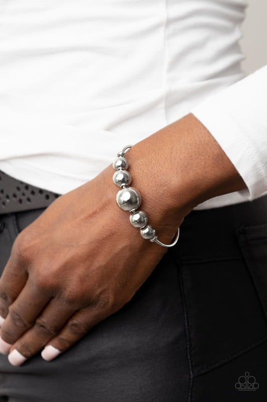 Bead Creed Silver cuff bracelet, alternate view
