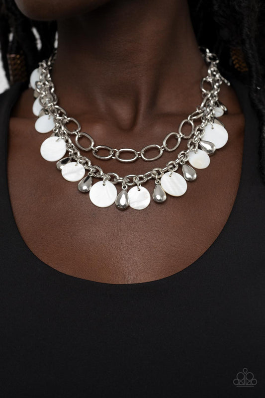 Beachfront Fabulous White statement necklace, alternate view