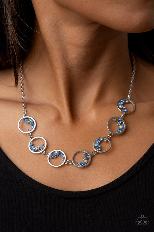 Blissfully Bubbly Blue statement necklace, alternate view