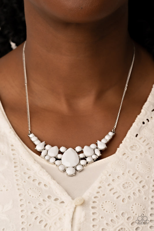 Bali Ballroom White statement necklace, alternate view