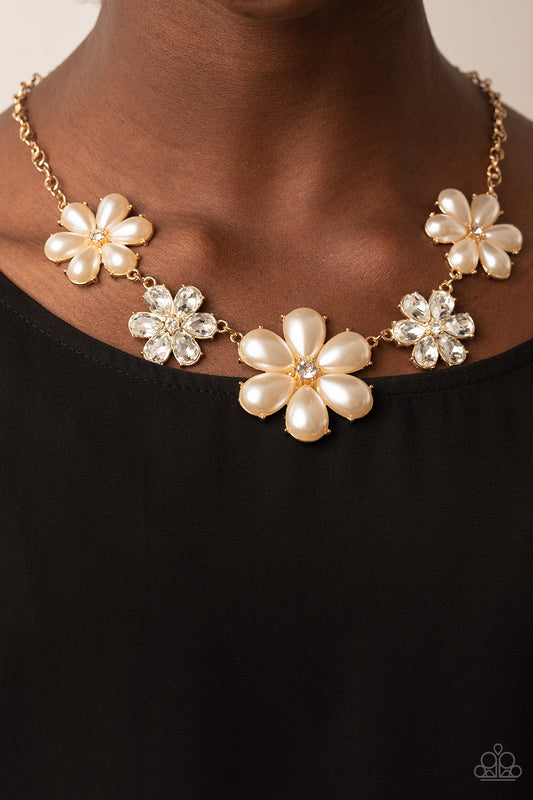 Fiercely Flowering Gold statement necklace, alternate view