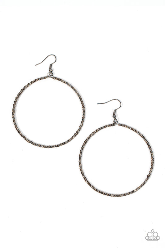 Basically Beaded Black hoop earrings, alternate view