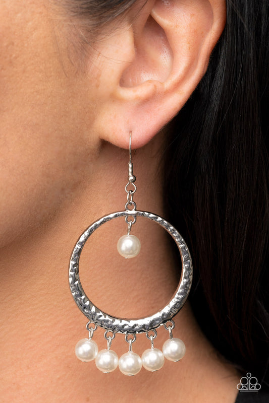 Luscious Luxury White hoop earrings, alternate view