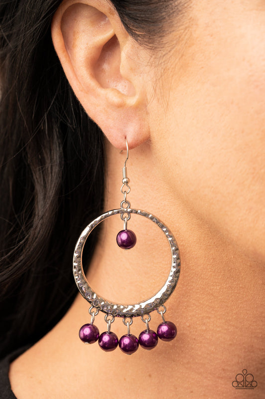 Luscious Luxury Purple hoop earrings, alternate view