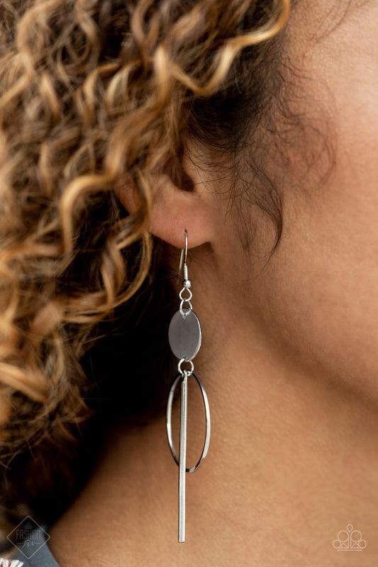 Harmoniously Balanced Silver hoop earrings, alternate view