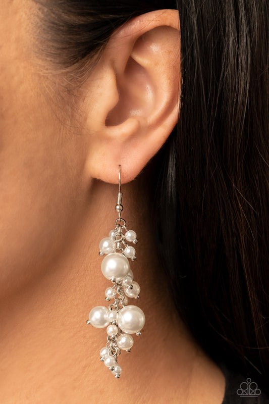 The Rumors are True White dangle earrings, alternate view