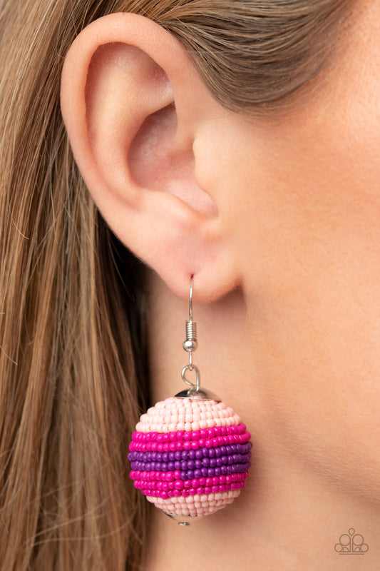 Zest Fest Pink dangle earrings, alternate view