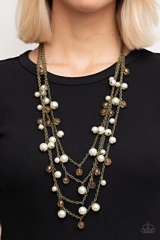 Vintage Virtuoso Brass statement necklace, alternate view