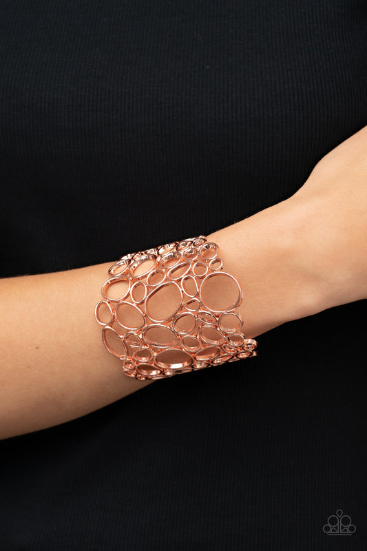 All Turned Around Copper cuff bracelet, alternate view