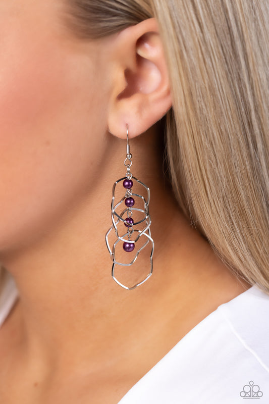 Pearl Palooza Purple hoop earrings, alternate view