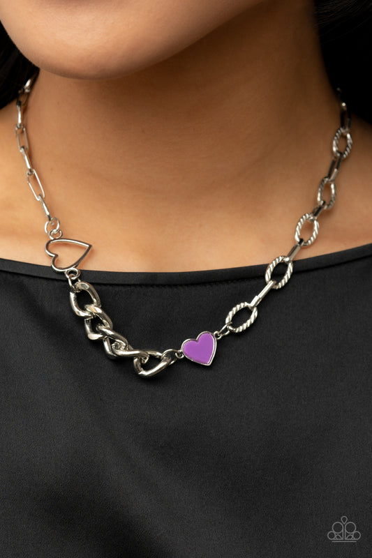 Little Charmer Purple statement necklace, alternate view
