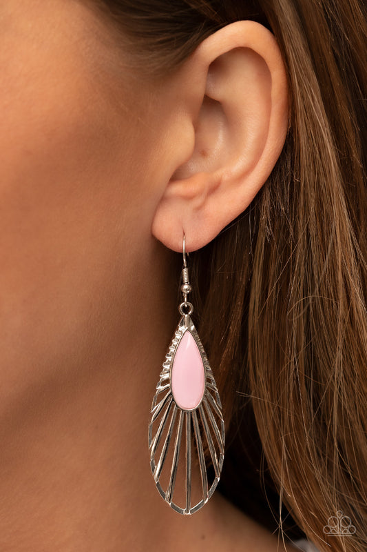 WING-A-Ding-Ding Pink dangle earrings, alternate view