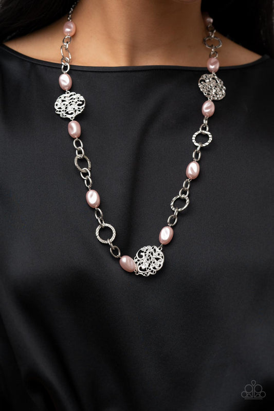 Social Soiree Pink statement necklace, alternate view