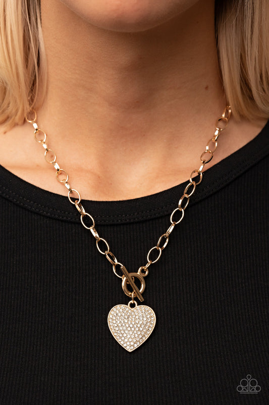 If You LUST Gold statement necklace, alternate view