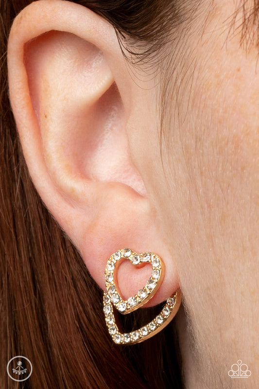 Ever Enamored Gold post earrings, alternate view