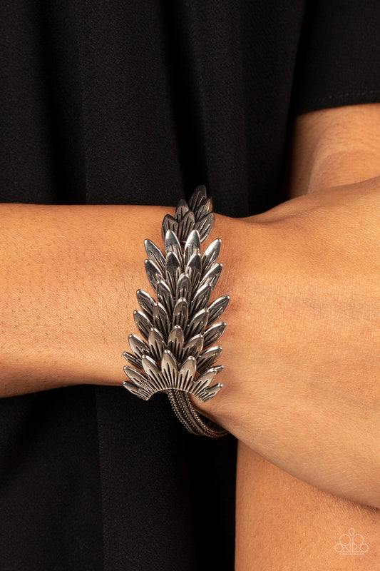 BOA and Arrow Silver statement bracelet, alternate view