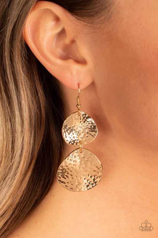 Bait and Switch Gold dangle earrings, alternate view
