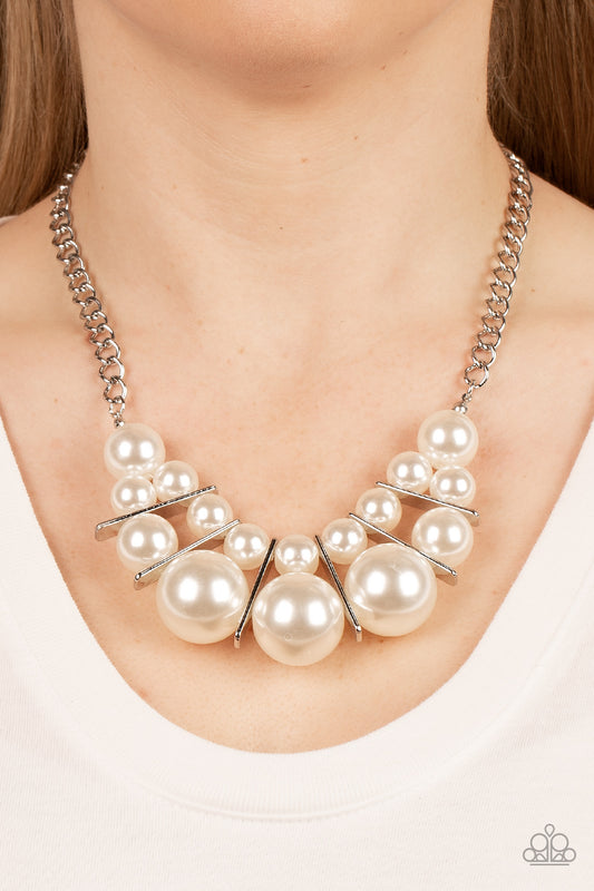 Challenge Accepted White statement necklace, alternate view