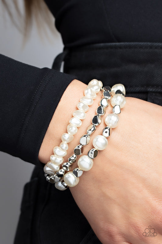 Shoreside Soiree White stretch bracelet, alternate view