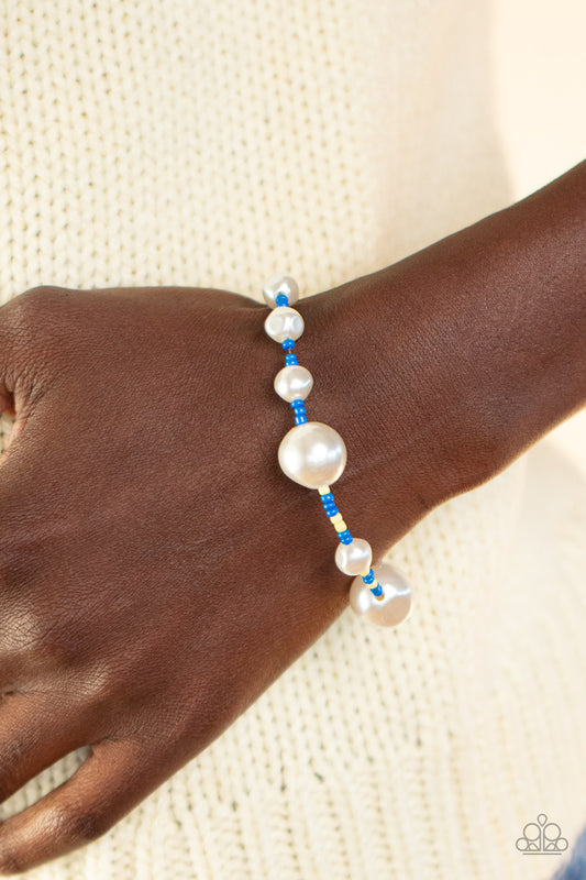 Contemporary Coastline Blue statement bracelet, alternate view