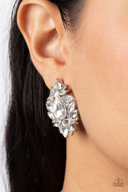 We All Scream for Ice QUEEN White post earrings, alternate view