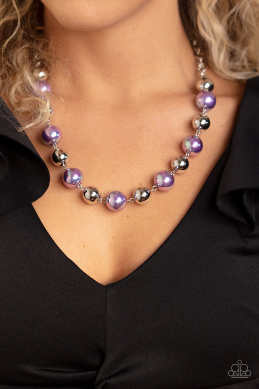 Dreamscape Escape Purple statement necklace, alternate view