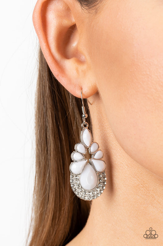 Beachfront Formal White dangle earrings, alternate view