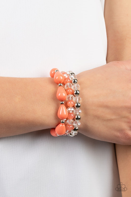 Beachside Brunch Orange stretch bracelet, alternate view