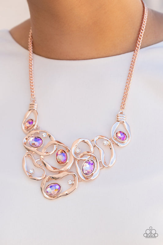 Warp Speed Rose Gold statement necklace, alternate view
