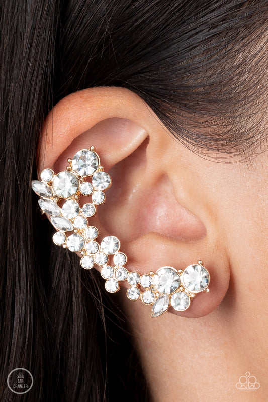 Astronomical Allure Gold clip-on earrings, alternate view