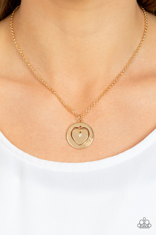 Heart Full of Faith Gold pendant necklace, alternate view