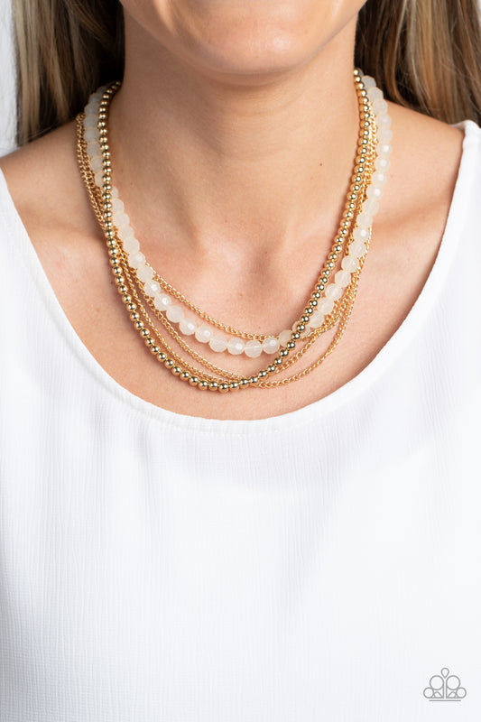 Boardwalk Babe Gold statement necklace, alternate view