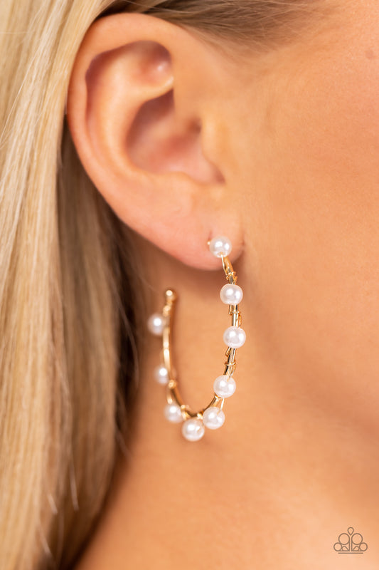 Night at the Gala Gold hoop earrings, alternate view