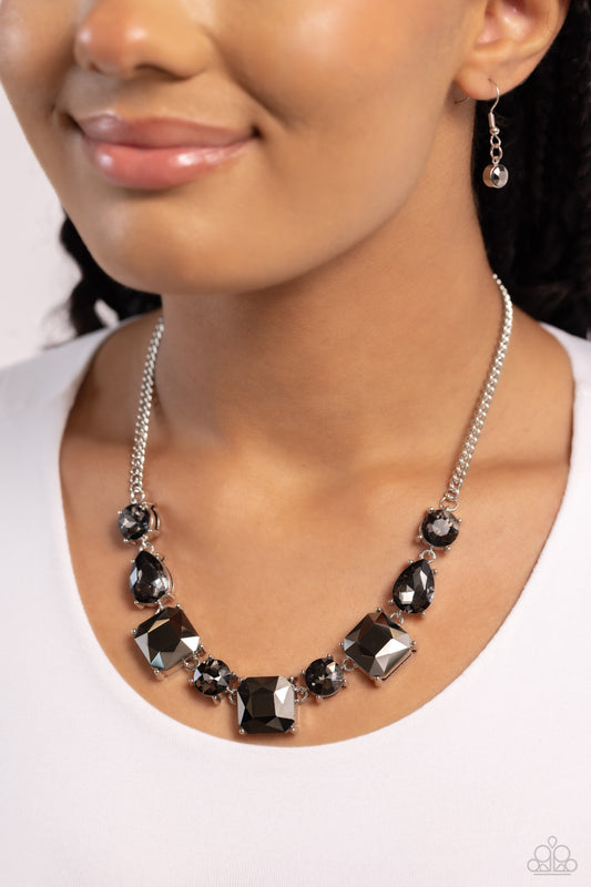 Elevated Edge Silver statement necklace, alternate view