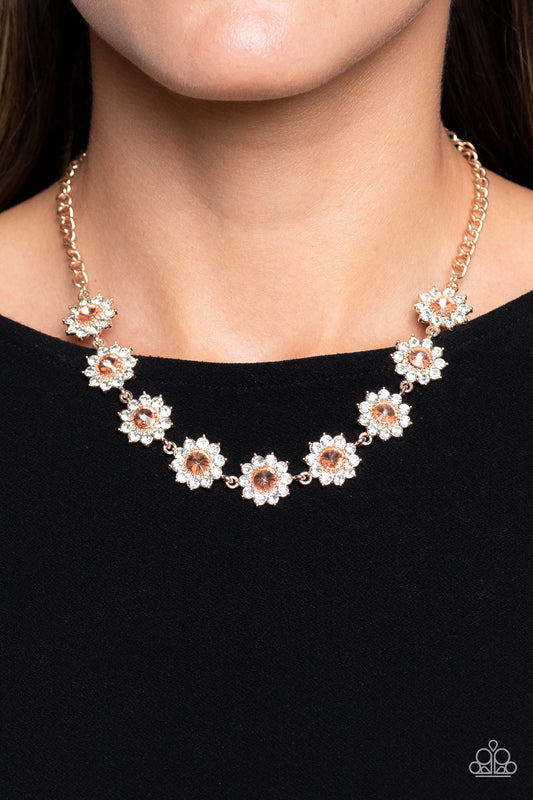 Blooming Brilliance Rose Gold statement necklace, alternate view