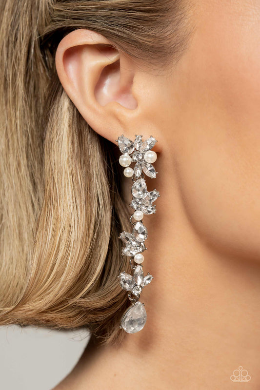 LIGHT at the Opera White post earrings, alternate view