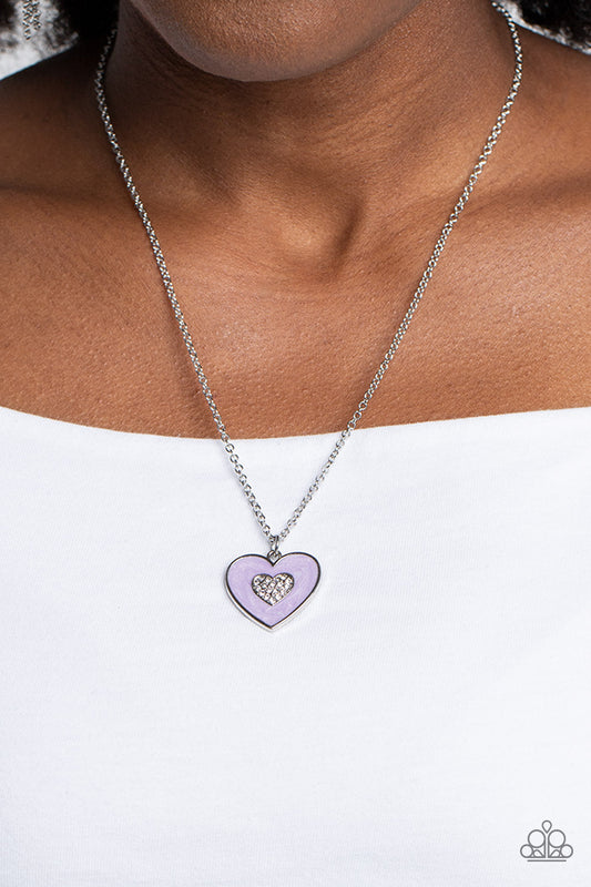 So This Is Love Purple statement necklace, alternate view