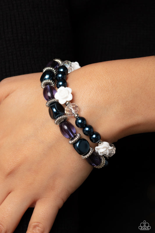 Who ROSE There? Blue stretch bracelet, alternate view